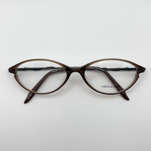 Cote D’Azur Miranda Oval Horn Full Eyeglass Frames Metal Plastic Brown 51-16-135 - Picture 11 of 12